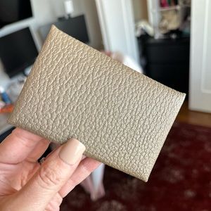 Hermes Calvi Card holder in Etoupe